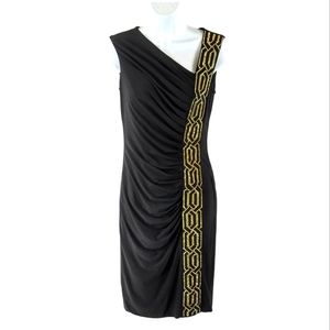 Marina black and gold cocktail dress